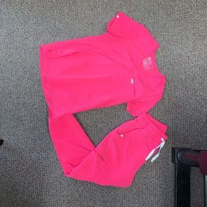 Hot pink Figs scrub set